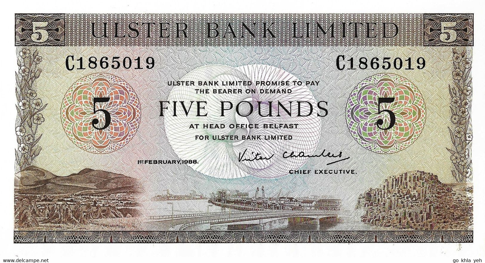 IRLANDE DU NORD 1988 5 Pound - P.326c  Neuf UNC - 5 Pounds