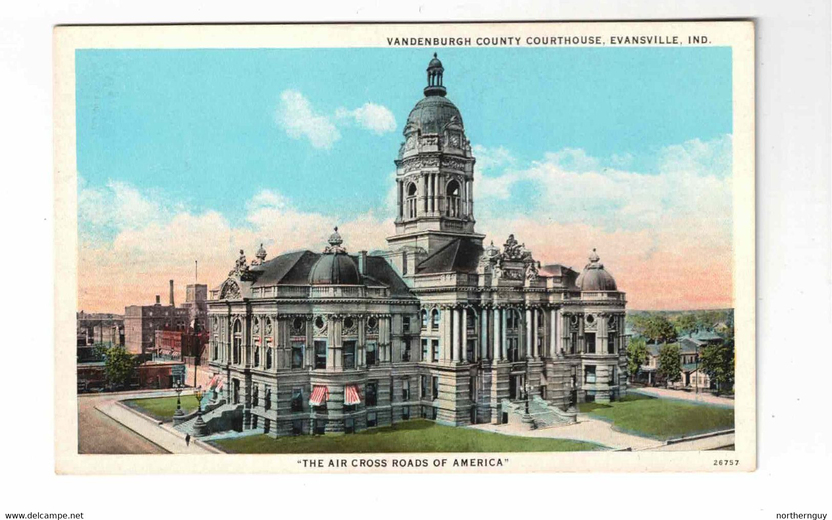Evansville, Indiana, USA, "Vandenburgh County Courthouse, Evansville, Ind.". "The Air Cross..", Old WB Postcard - Evansville