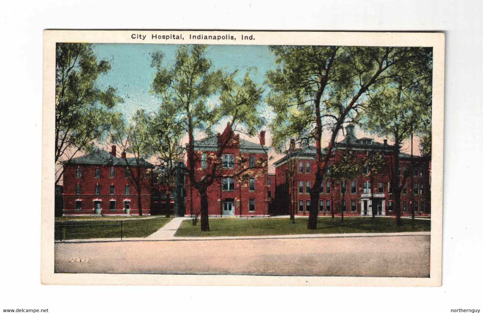 Indianapolis, Indiana, USA, "City Hospital, Indianapolis Ind.". Old White Border Postcard - Indianapolis