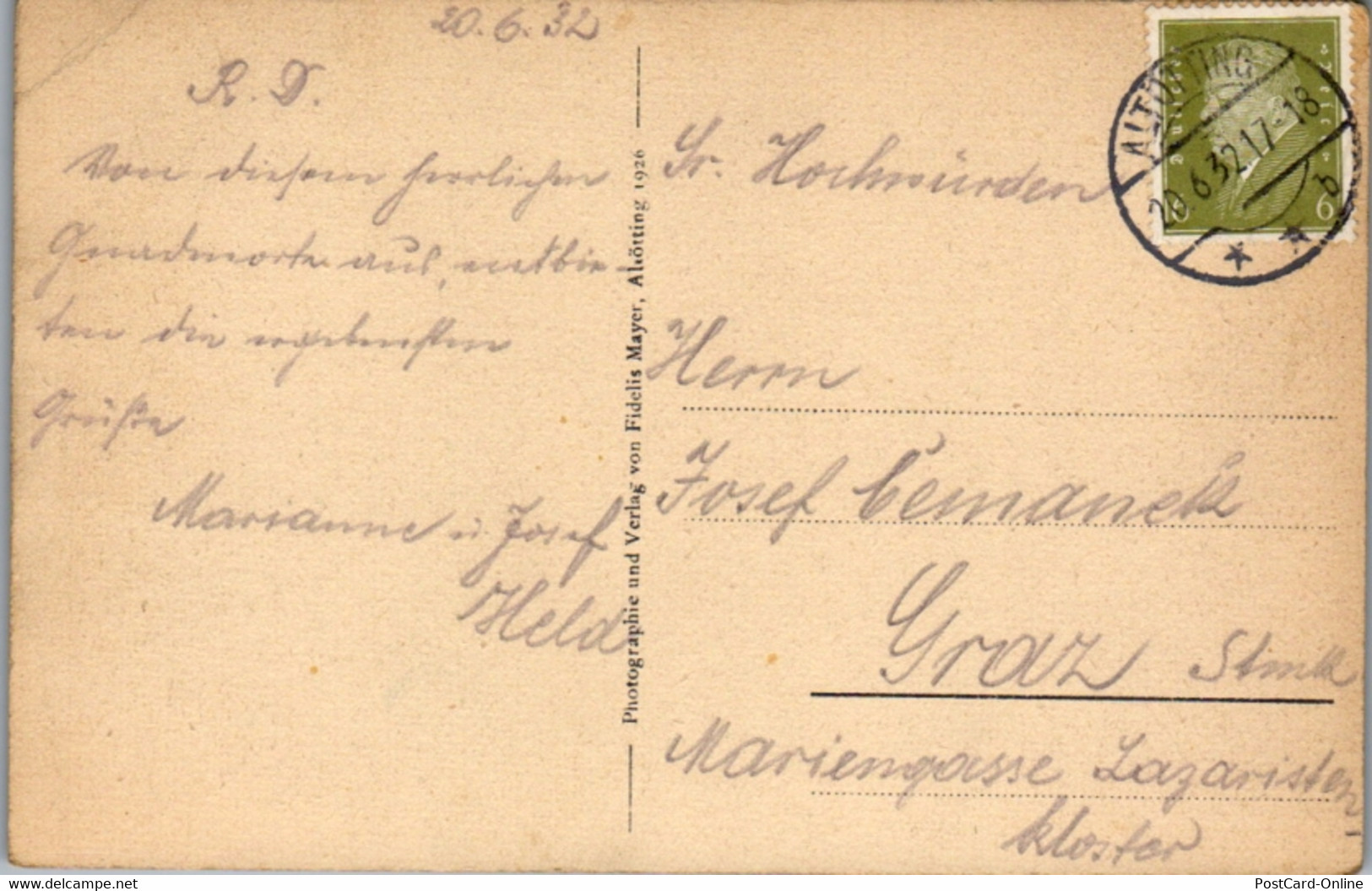 8553 - Deutschland - Altötting , Inneres Der Basilika St. Anna - Gelaufen 1932 - Altoetting