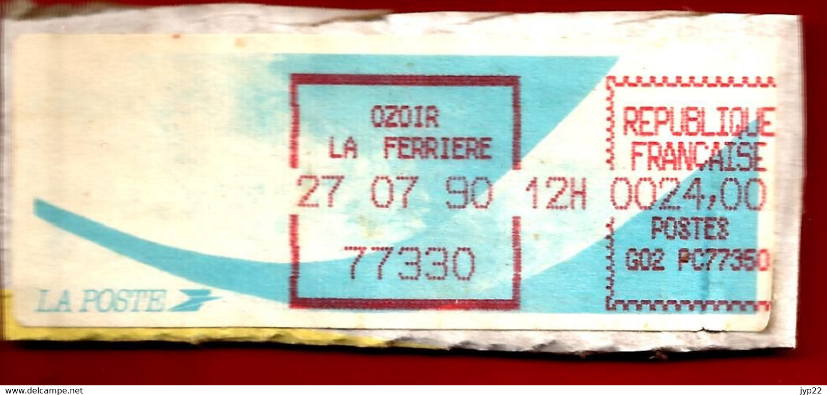 Vignette Affranchissement Type Comète 24,00 Ozoir La Ferrière 77330 - 27-07-1990 - 1988 Type « Comète »