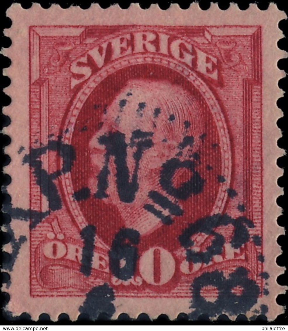 SUÈDE / SWEDEN / SVERIGE - 188? - "PKXP N°68..." (Type 3 Railway Cancel) Mi.43 10 öre Rouge/red - Oblitérés