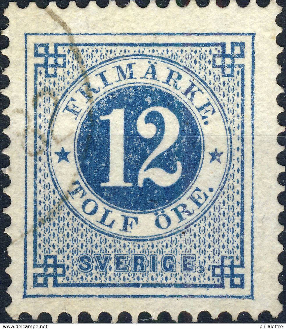 SUÈDE / SWEDEN / SVERIGE - 1882 - 12ö Light Blue Mi.21B / Facit 32 VFU Light Cancel - Used Stamps
