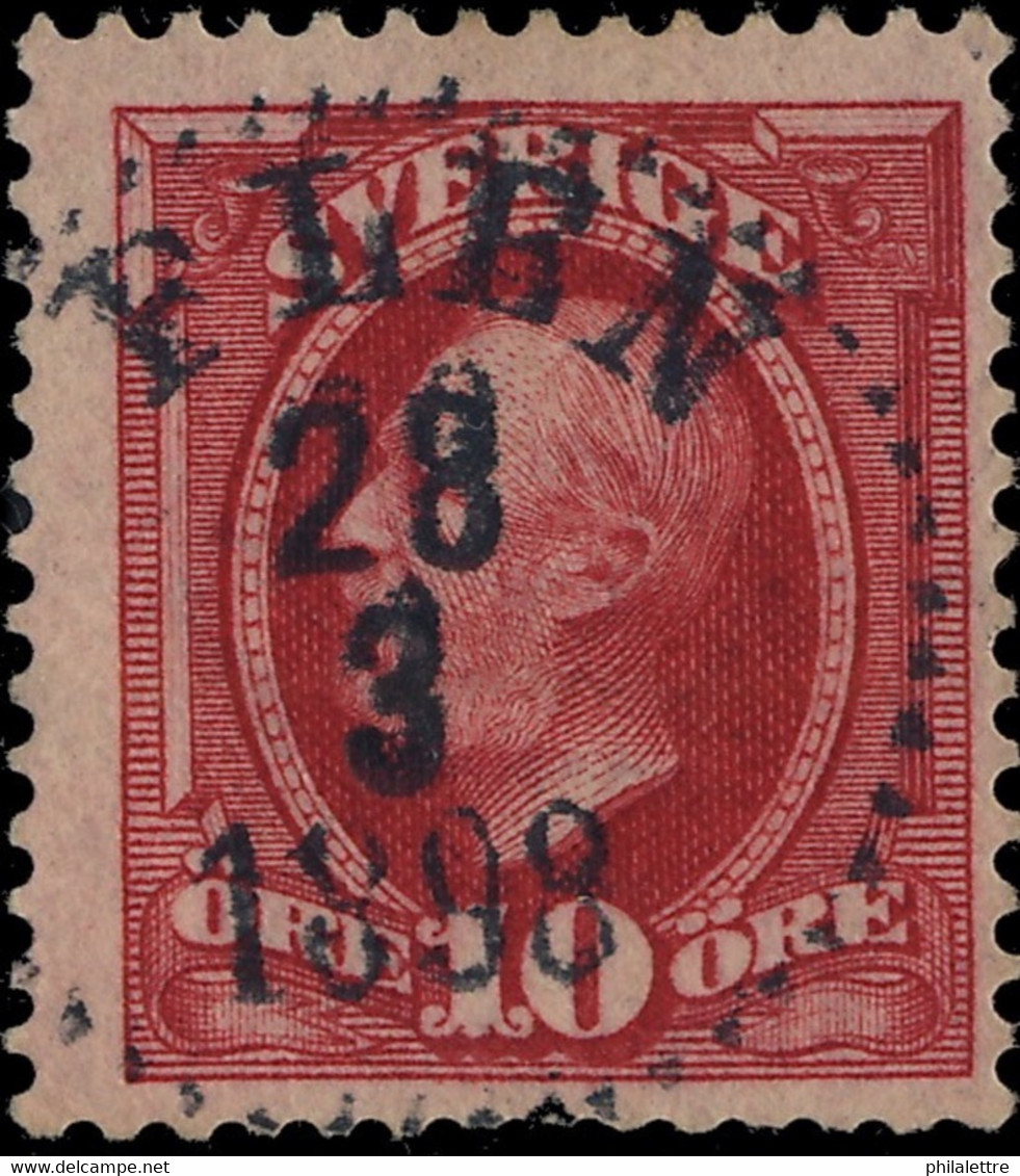 SUÈDE / SWEDEN / SVERIGE - 1898 - " FLEN " (Type 14) On Mi.43 10 öre Rouge / Red - Oblitérés