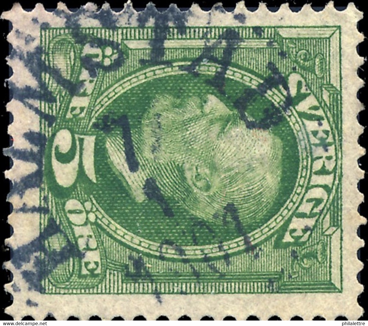 SUÈDE / SWEDEN / SVERIGE - 1901 - " HALMSTAD " (Type 14) On Mi.41b 5 öre Vert/green - Used Stamps