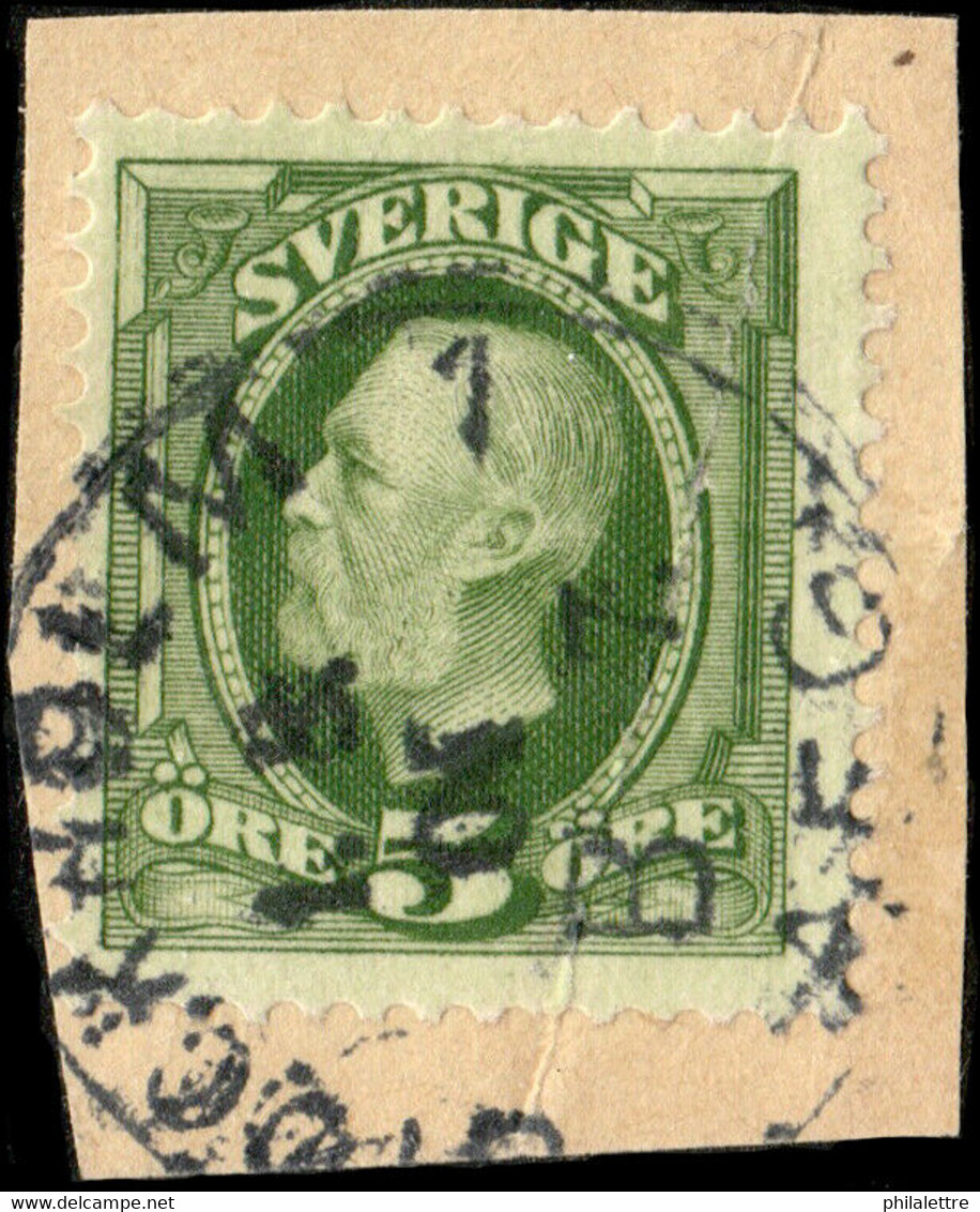 SUÈDE / SWEDEN / SVERIGE - 1904 - " STOCKHOLM 1 / B 7. / AFG." Ds On Mi.41b/Facit 52e - Usati