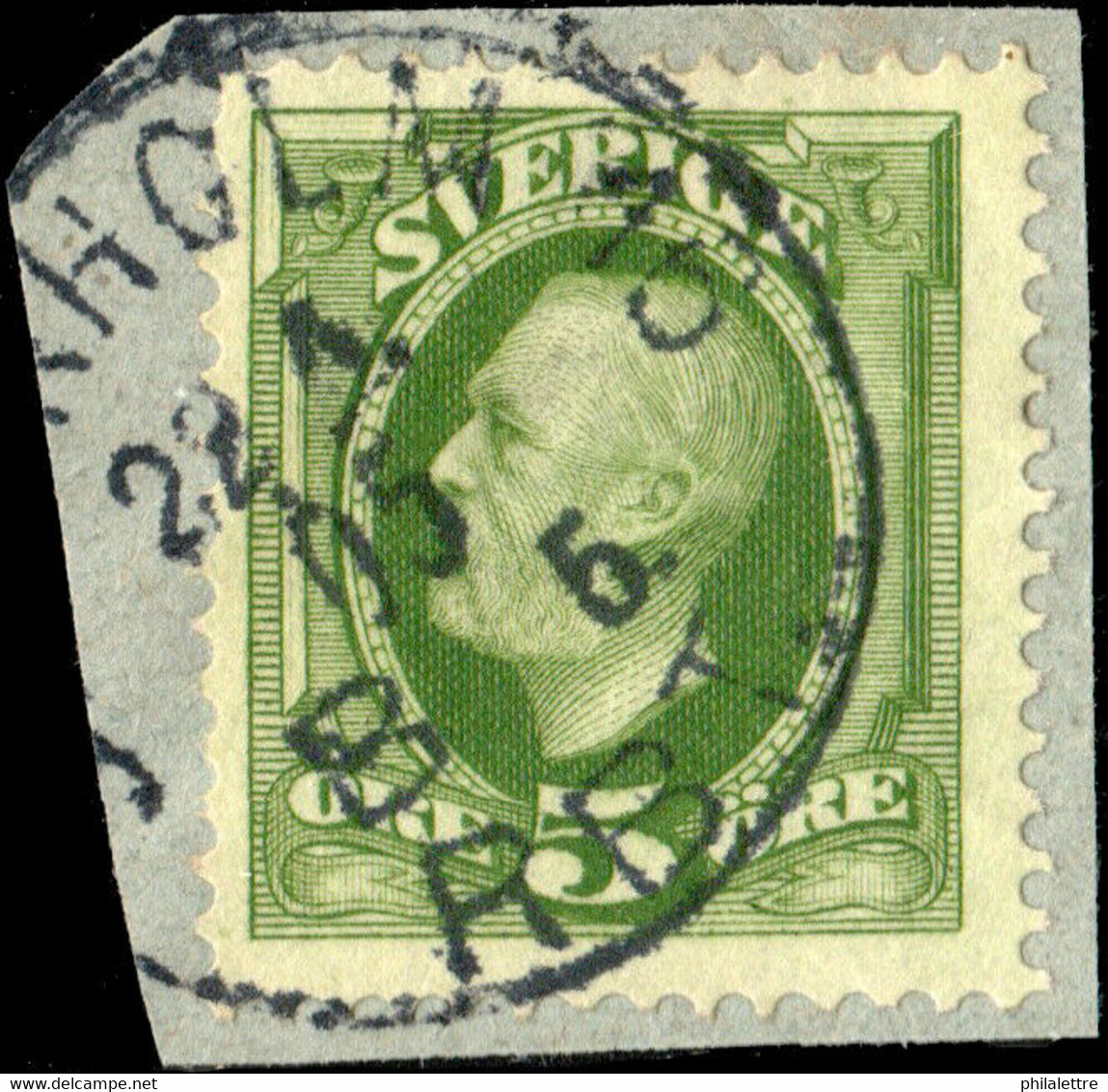 SUÈDE / SWEDEN / SVERIGE - 1905 - " STOCKHOLM 16 / B 5./ RBT." Ds On Mi.41b/Facit 52e - Usati