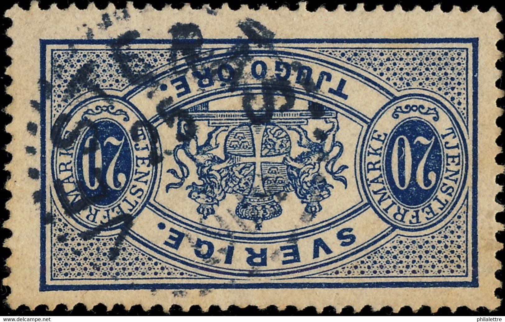 SUÈDE / SWEDEN / SVERIGE - 1909 - " VESTERAS " (VÄSTERÅS - Type 22) On Mi.D15 20 öre Bleu / Blue - Service