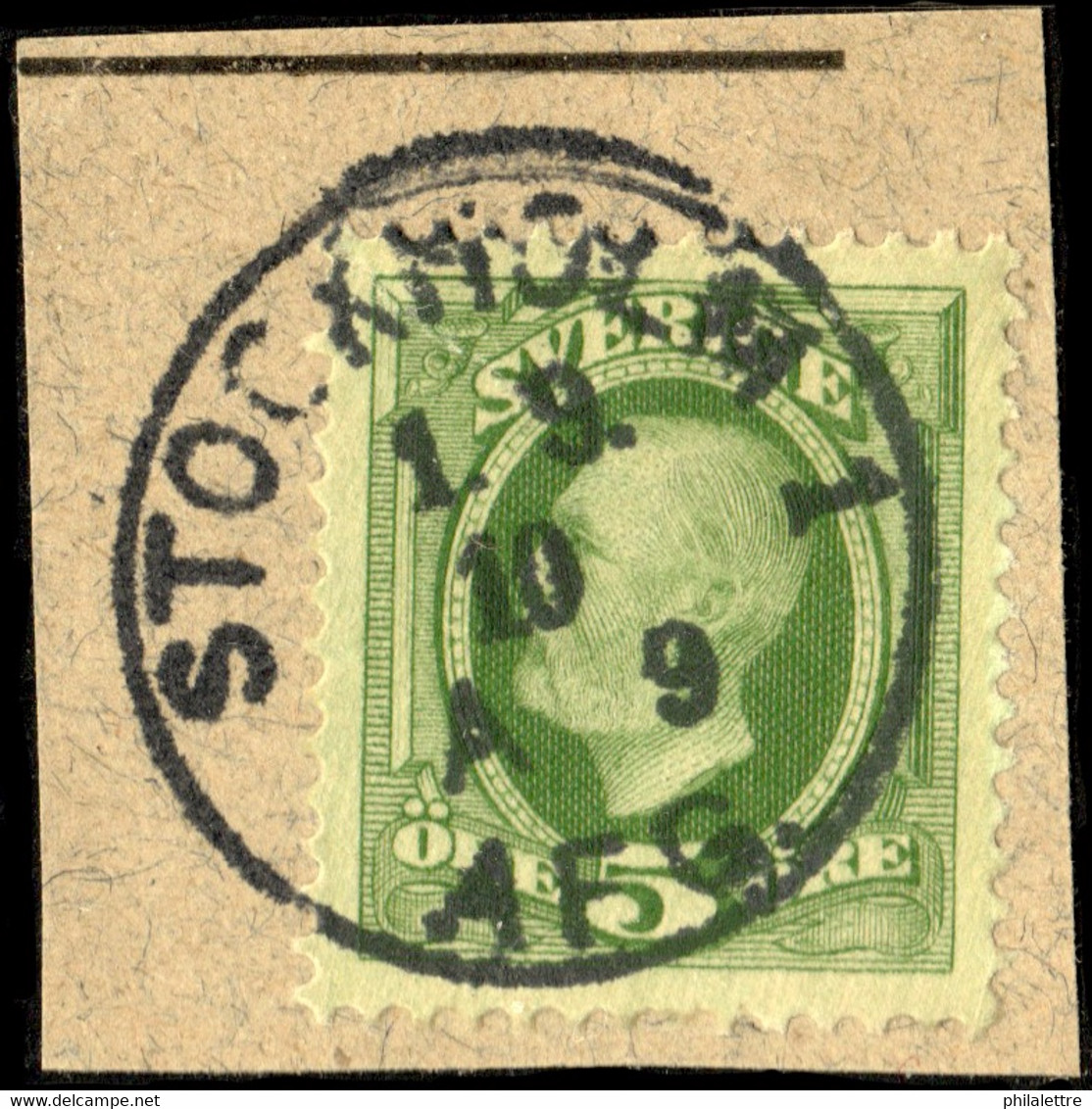 SUÈDE / SWEDEN / SVERIGE - 1910 - " STOCKHOLM 1 / A 9 / AFG." Ds On Mi.41b/Facit 52e - Gebraucht