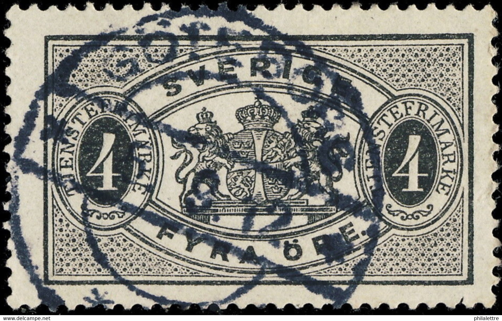 SUÈDE / SWEDEN / SVERIGE - 1912 - " GÖTEBORG " (Type 45) On Mi.D2Bb 4 öre GREY-BLACK OFFICIAL - Used Stamps