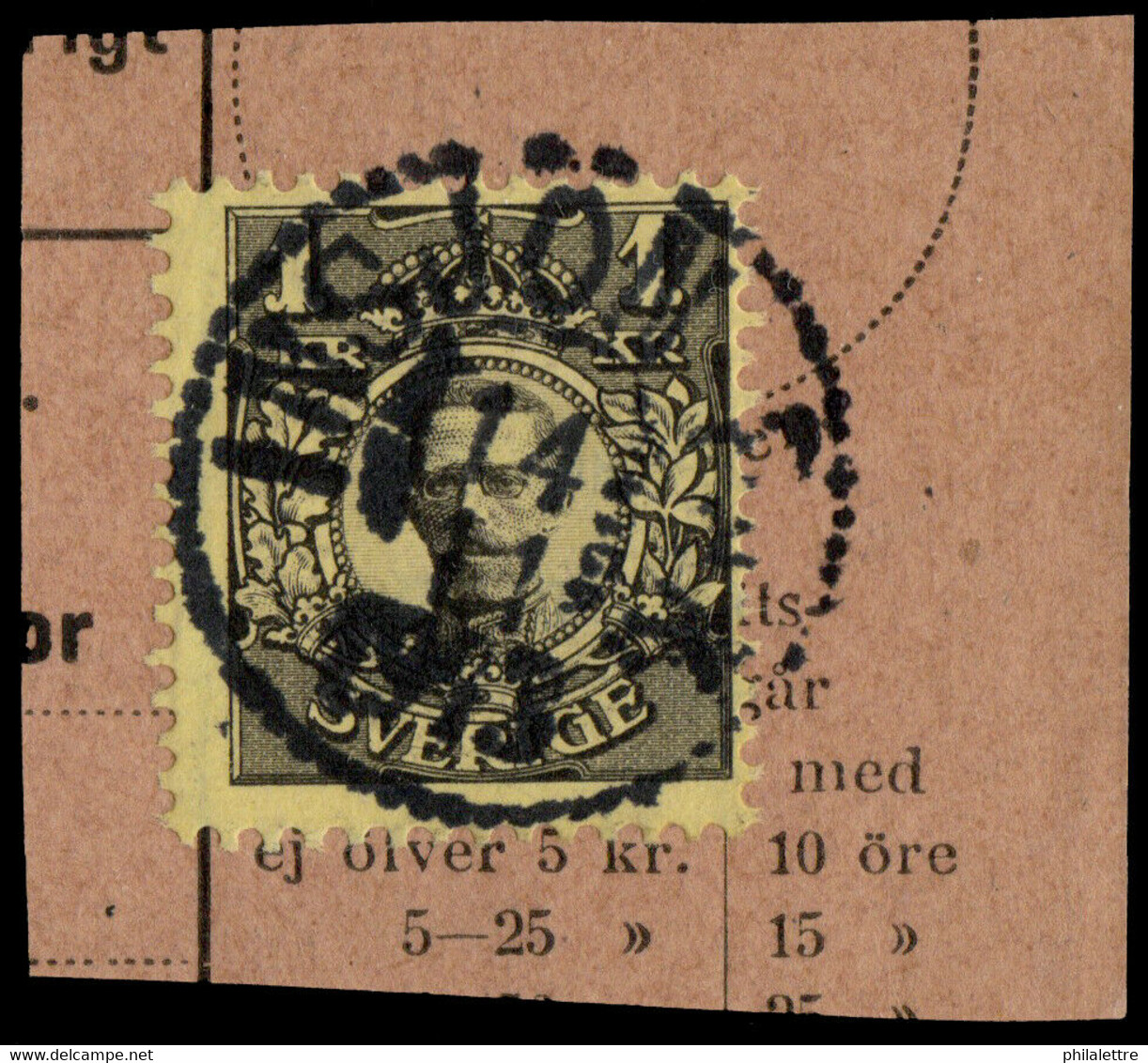 SUÈDE / SWEDEN / SVERIGE - 1913 - " INSJÖN P/K " Ds On Facit 77 / Mi.62 - Oblitérés