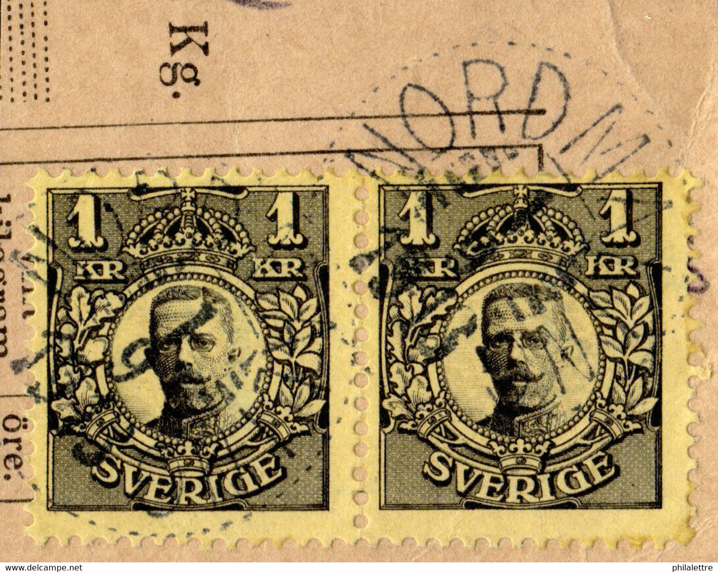 SUÈDE / SWEDEN / SVERIGE - 1913 - " NORDMALING " Ds On Pair Facit 77 / Mi.62 - Oblitérés