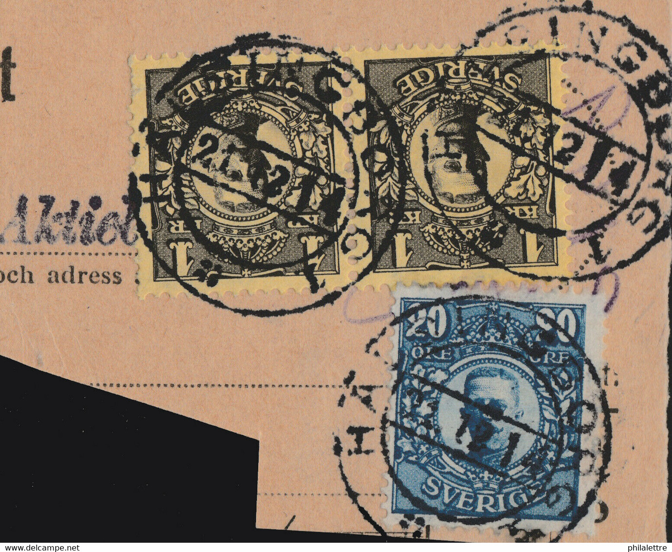 SUÈDE / SWEDEN / SVERIGE - 1914 - " HÄLSINGBORG " Ds On Facit 77 (x2) & N°85 - Oblitérés