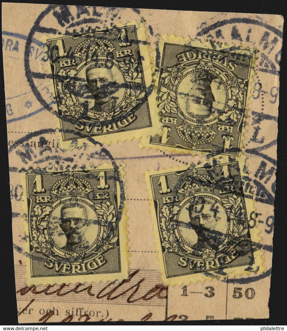 SUÈDE / SWEDEN / SVERIGE - 1914 - " MALMÖ / * 1 L " Ds On Facit 77 (x4) - Gebraucht