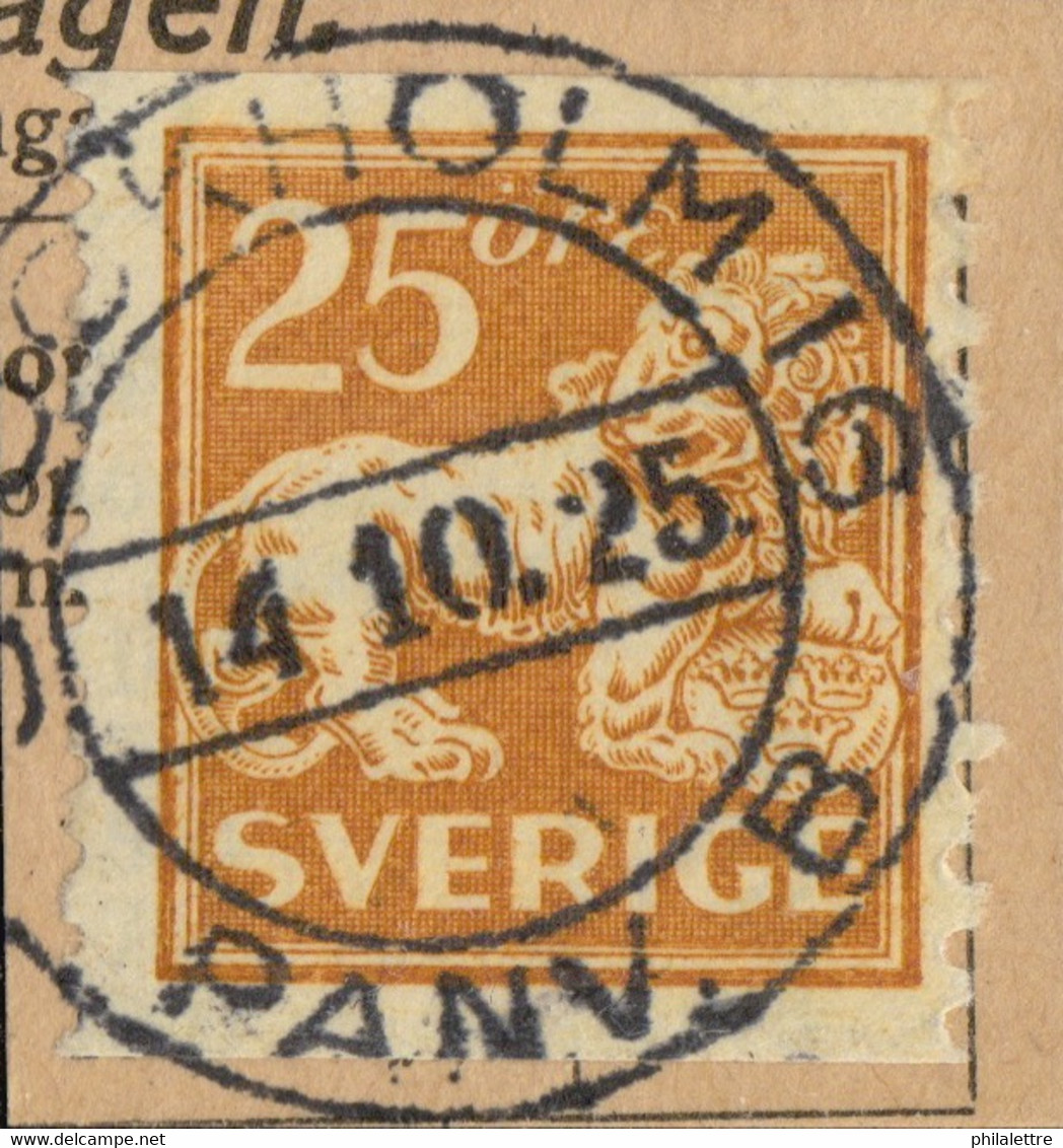 SUÈDE / SWEDEN / SVERIGE - 1925 - " STOCKHOLM 16 / PANV. B " Cds Mi.130 / Facit 147 - Oblitérés