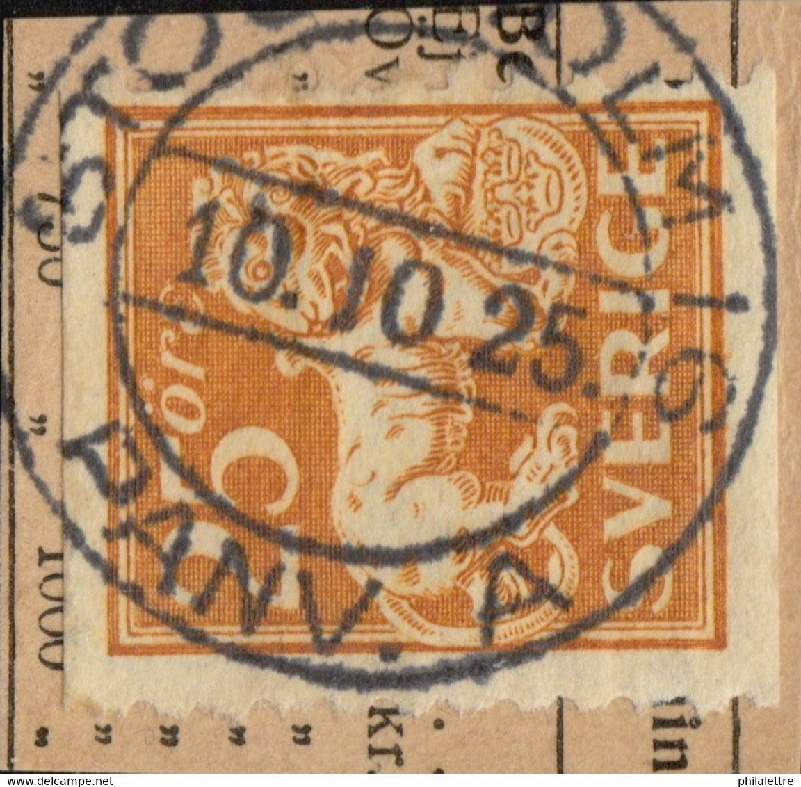 SUÈDE / SWEDEN / SVERIGE - 1925 - " STOCKHOLM 16 / PANV. A " Cds Mi.130 / Facit 147 - Used Stamps