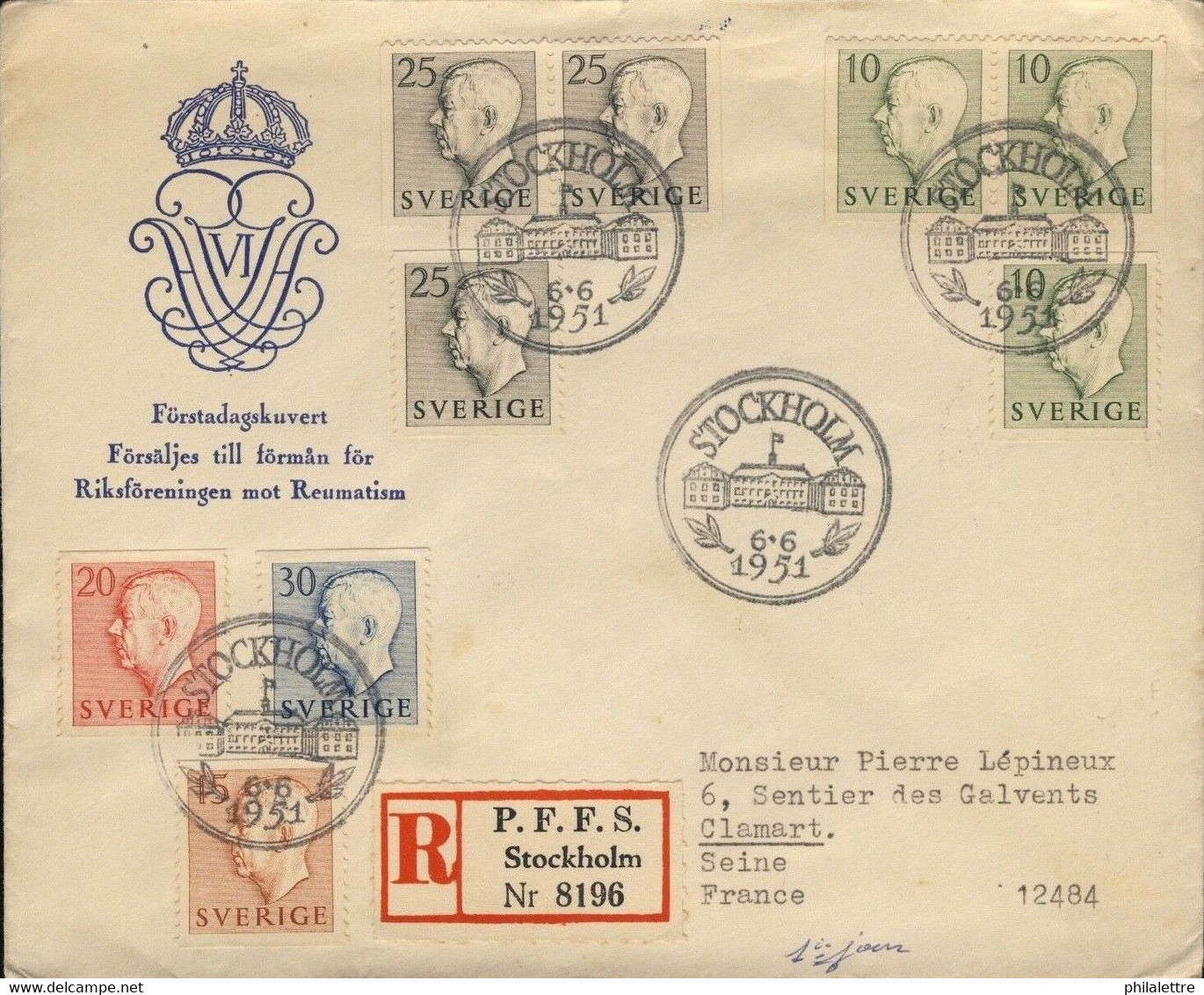 SUÈDE / SWEDEN / SVERIGE - 1951 - MI.356A, 356Dl, 356Dr, 357A, 358A, 359A, 359Dl, 359Dr, 360A On FDC - FDC