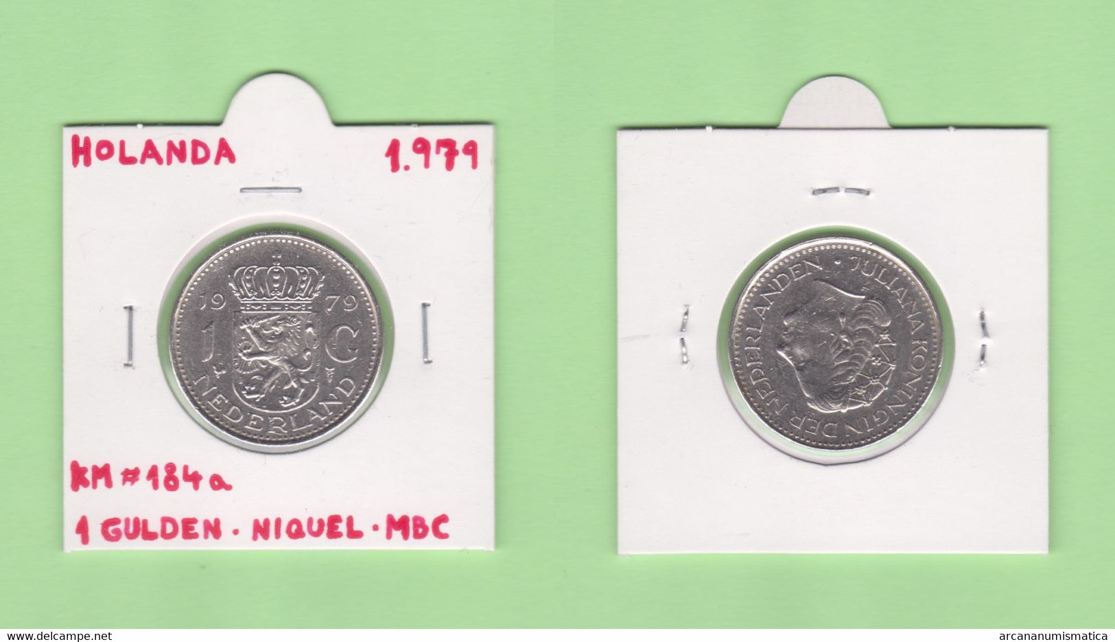 HOLANDA  1 GULDEN 1.979  NIQUEL   KM#184a   VF/MBC   DL-12.718 - Andere & Zonder Classificatie