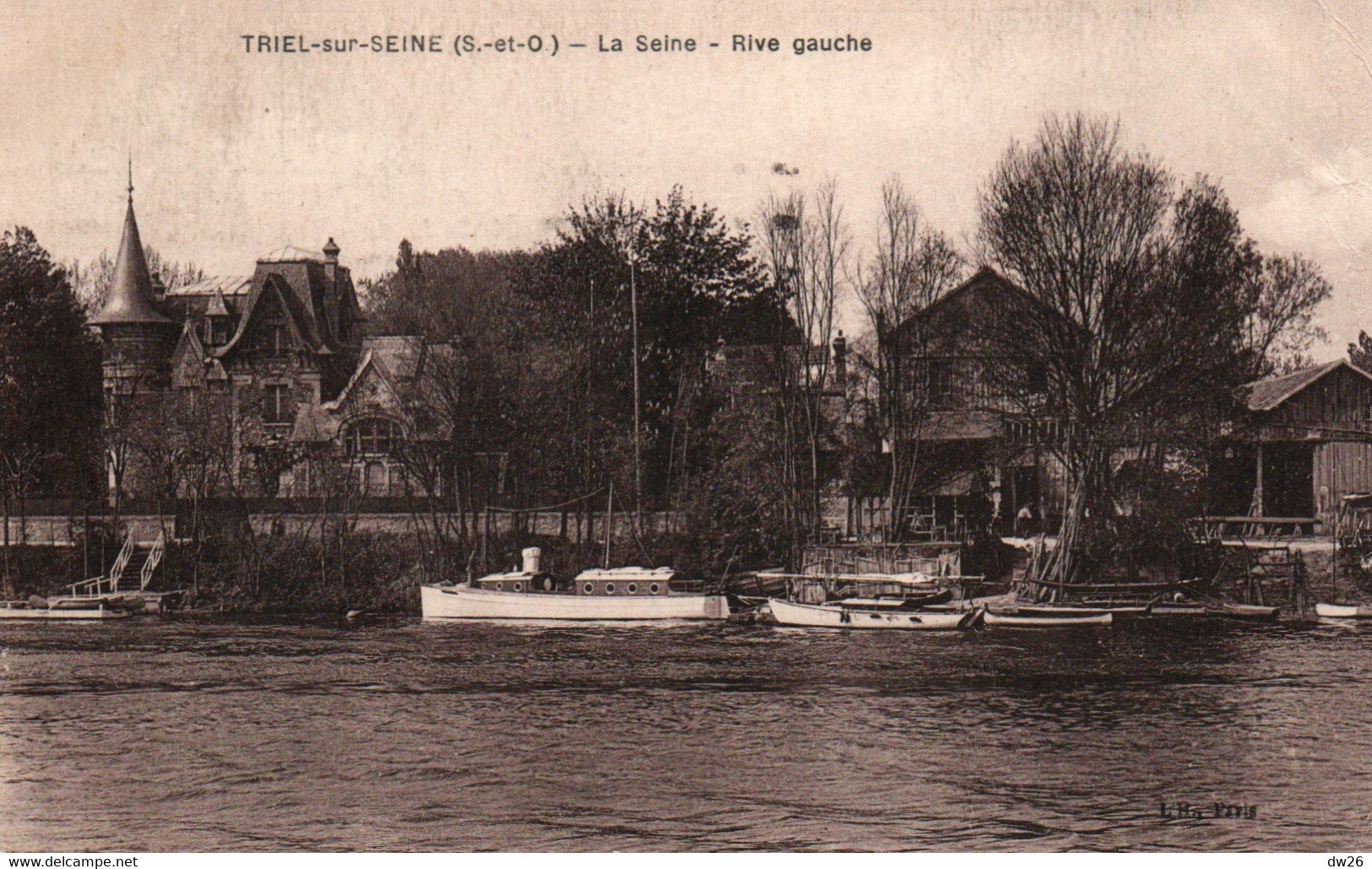 Triel-sur-Seine (Seine-et-Oise) La Seine, Rive Gauche, Bateaux - Edition L'Hoste Paris - Carte L'H. - Septeuil