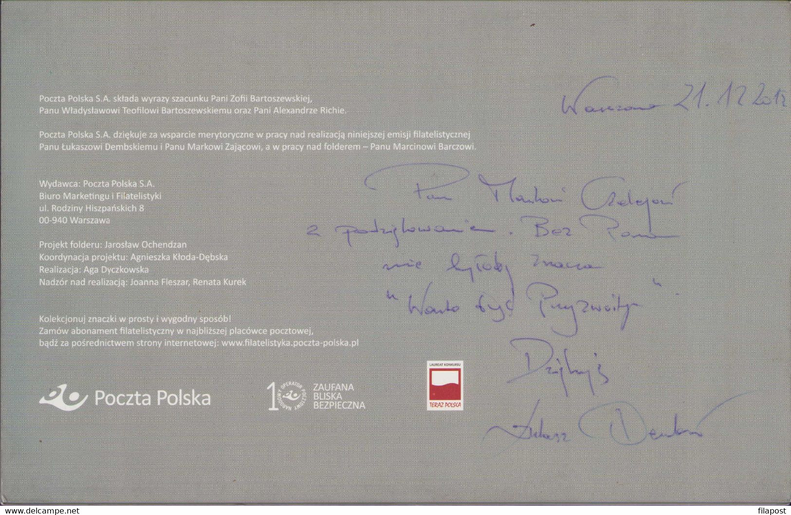 Poland 2015 Booklet, It Is Worth Being Decent Wladyslaw Bartoszewski Historian Publicist Journalist, FDC + Stamp MNH** - Booklets