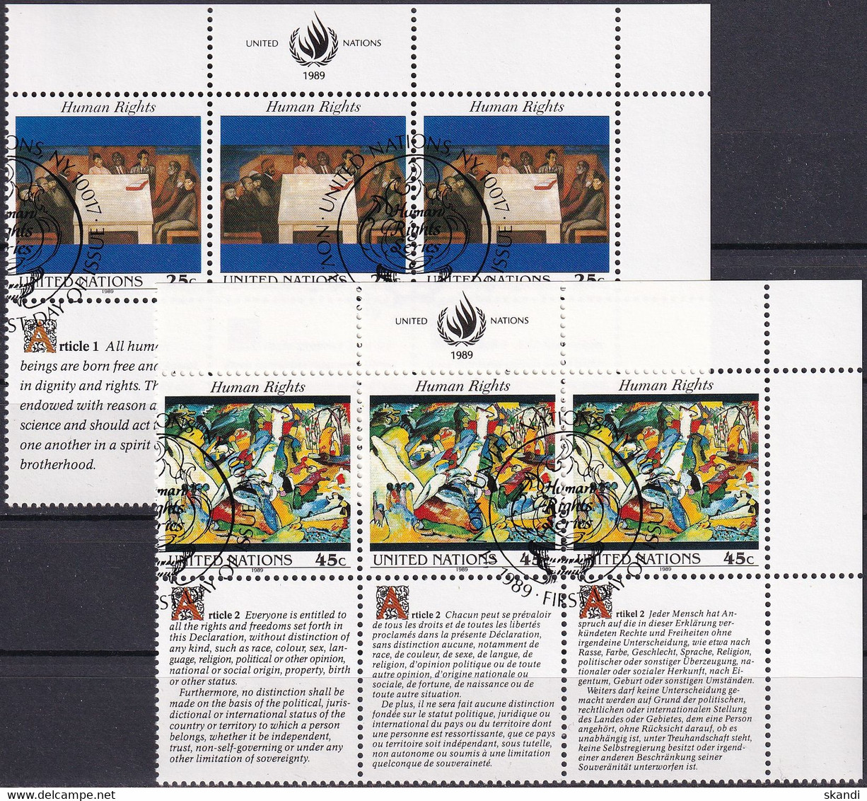 UNO NEW YORK 1989 Mi-Nr. 595/96 O Used - Aus Abo - Used Stamps