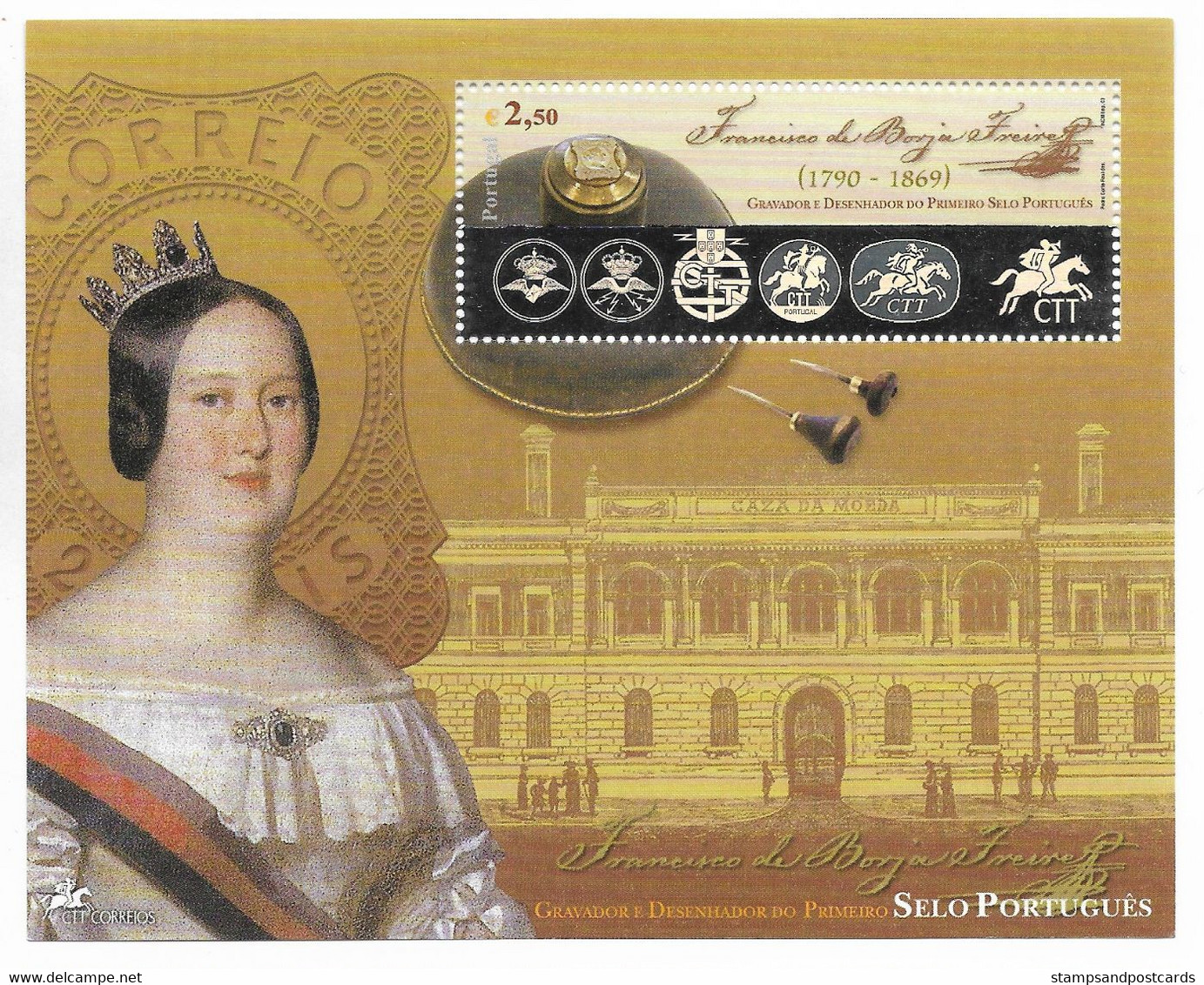 Portugal Premier Timbre HOLOGRAMME Logo De La Poste Bloc 2003 ** First HOLOGRAM Stamp Post Logo S/s 2003 ** - Hologrammes