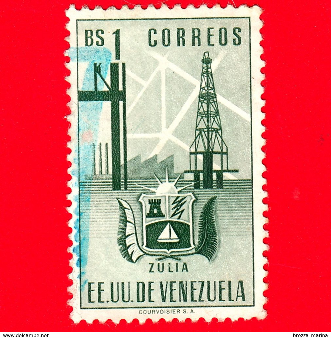 VENEZUELA - Usato - 1951 - Stemma Dello Stato Di Zulia - Arms - 1 - Venezuela