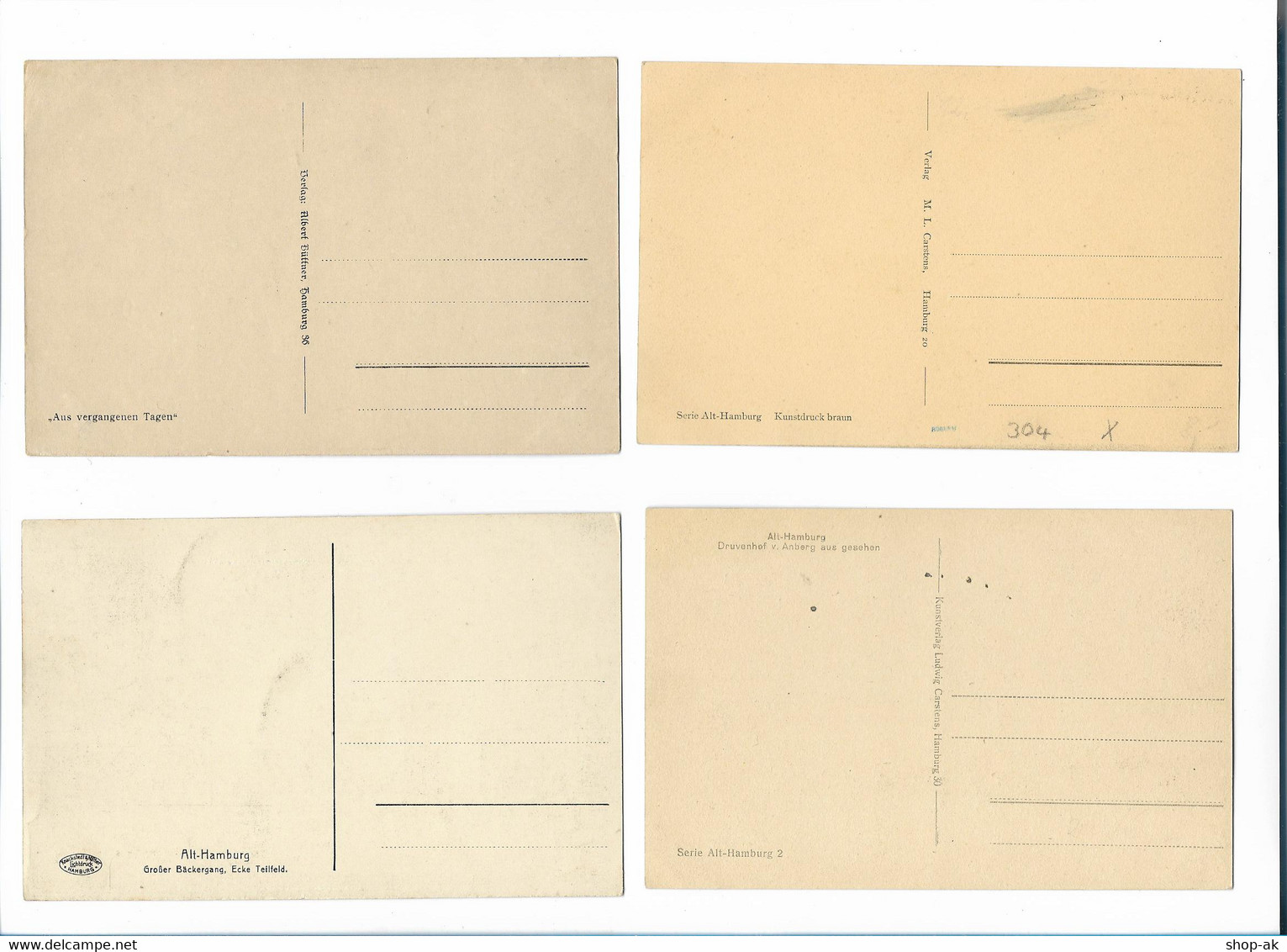 XX11957/ 4 X AK Alt-Hamburg Ca.1910-20 - Mitte