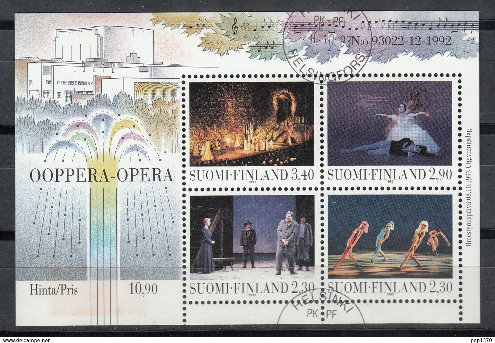 FINLANDIA 1993 - OPERA DE HELSINKI - YVERT Nº 1194-1197** EN BLOCK Nº 10** SPECIMEN - Altri & Non Classificati