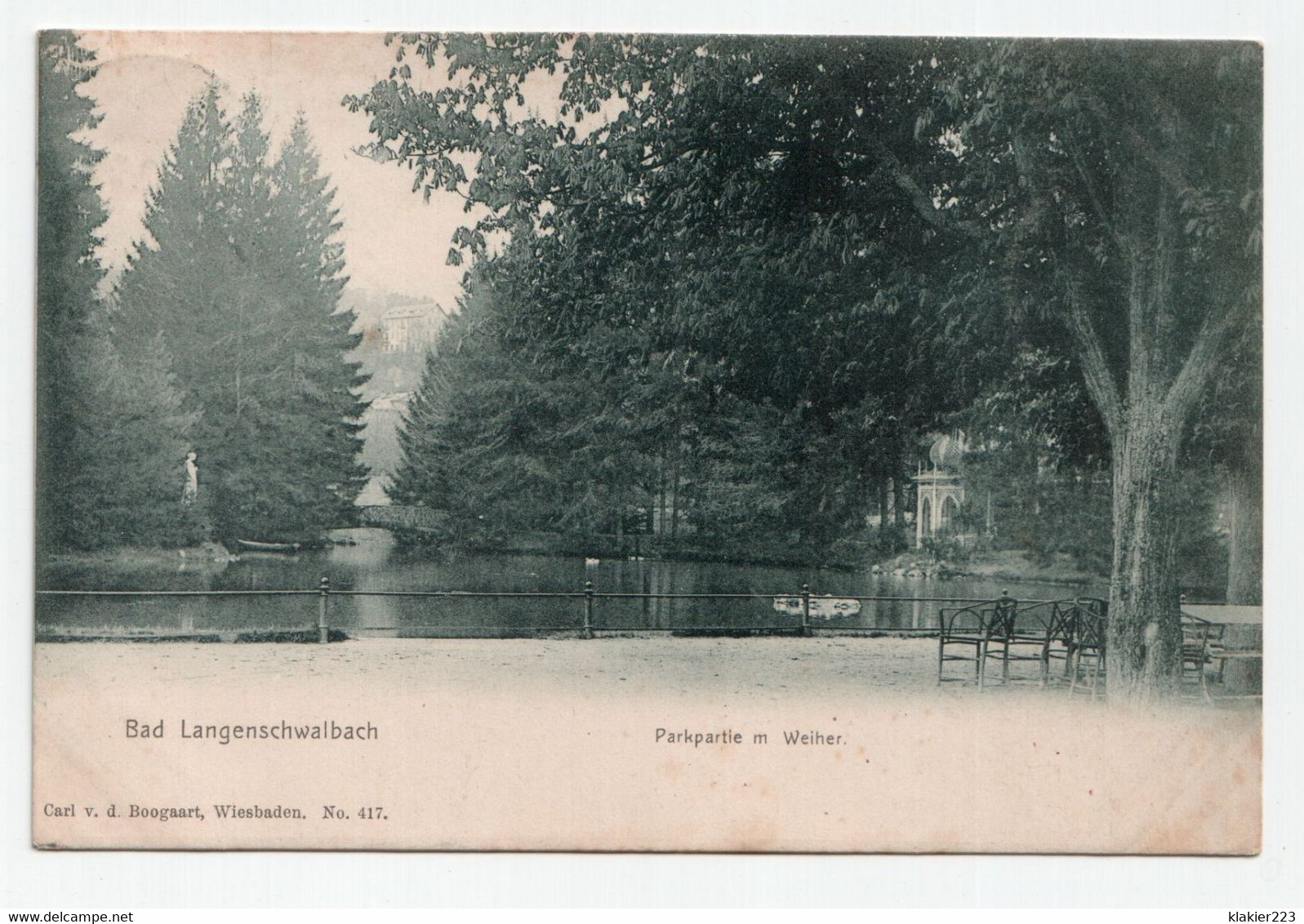 Bad Langenschwalbach Park Partie Am Weiher. Jahr 1902 - Bad Schwalbach