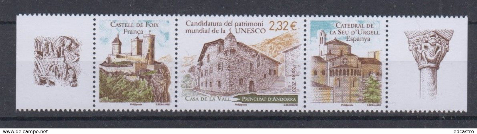 7.- FRENCH ANDORRA 2020 UNESCO CANDIDATE - Unused Stamps