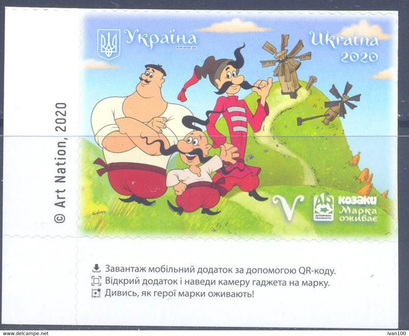 2020. Ukraine, Cossacks, Animated Serie, 1v Self-adhesive, Mint/** - Ukraine