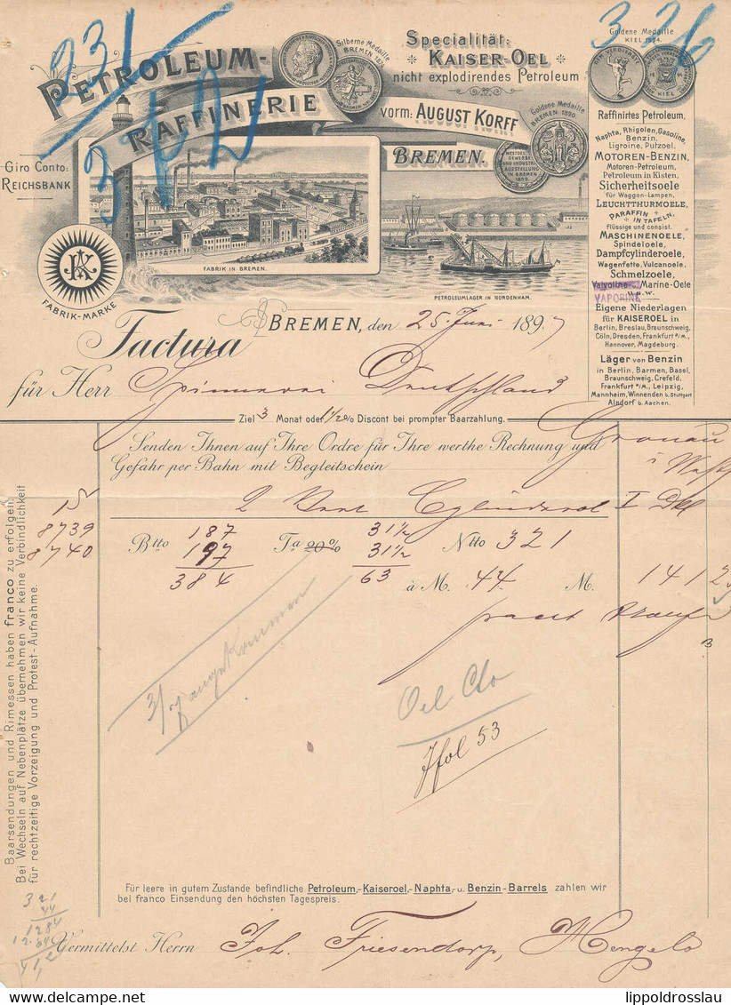 Konvolut Von 11 Stck. Hoch Dekorative Firmenrechnungen Hamburg/Bremen 1897-1910, Guter Posten - Other & Unclassified