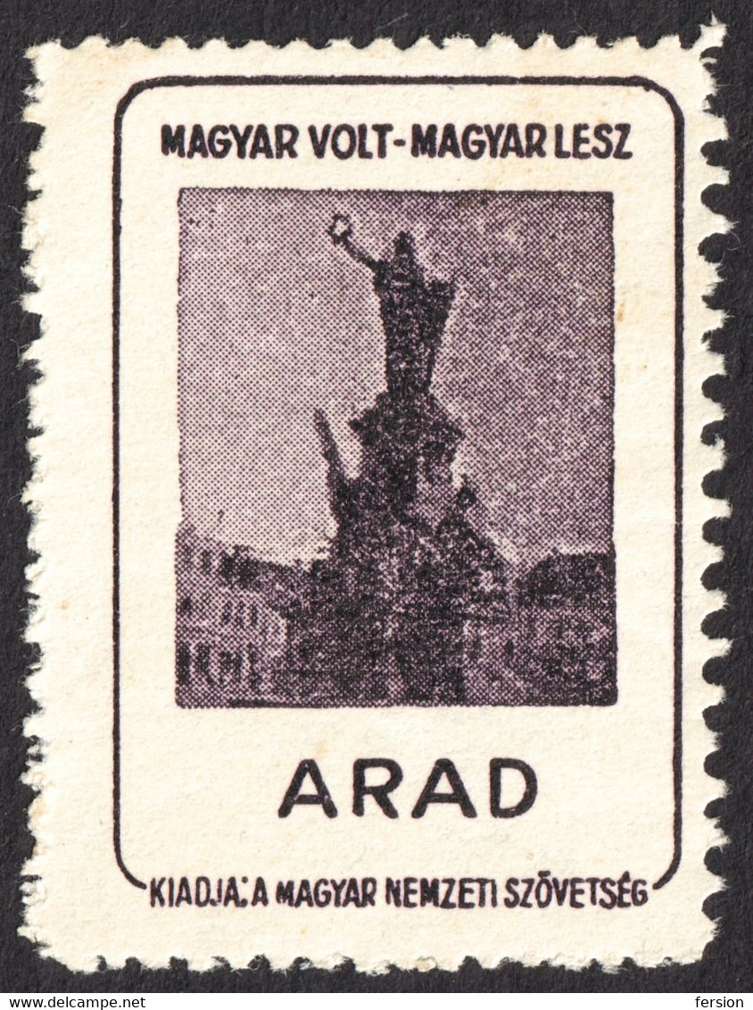 ARAD Revolution Martyrs Monument - Occupation Revisionism WW1 Romania Hungary Transylvania Vignette Label Cinderella - Transylvania