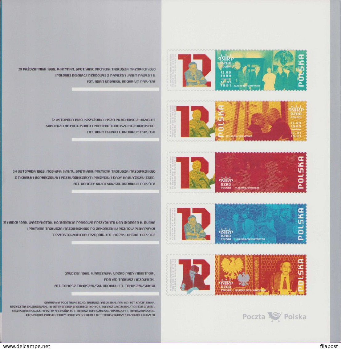 Poland 2009 Booklet / Forming The Government After The June Elections Tadeusz Mazowiecki / Solidarity FDC + Stamp MNH** - Booklets