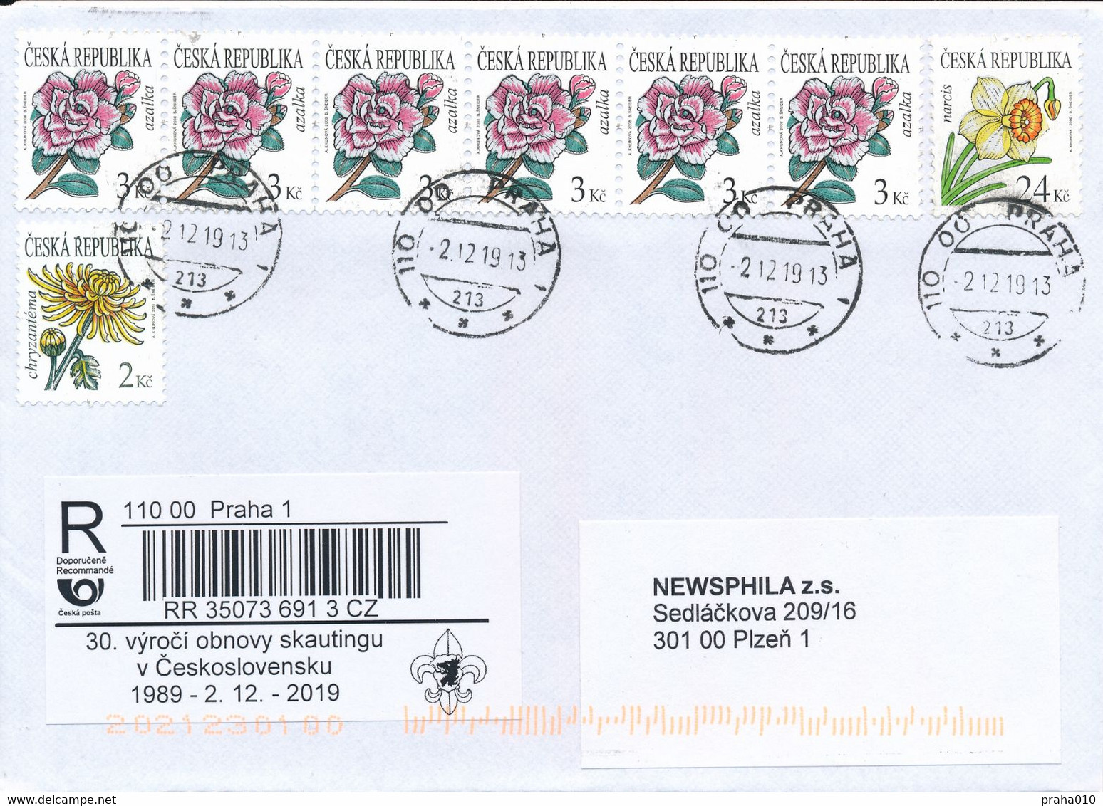 Czech Rep. / Comm. R-label (2019/87) Praha 1: 30th Anniversary Of The Renewal Of Scouting In Czechoslovakia (X0905) - Storia Postale