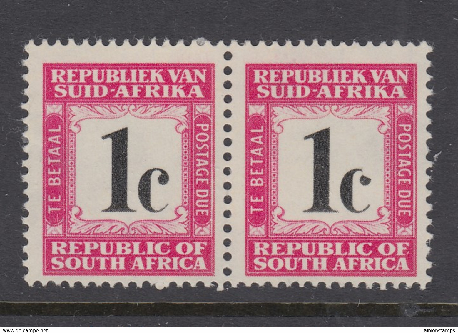 South Africa, SG D51 Var, MNH (left Is MLH), "Broken C" Variety, R. 3/2 - Impuestos