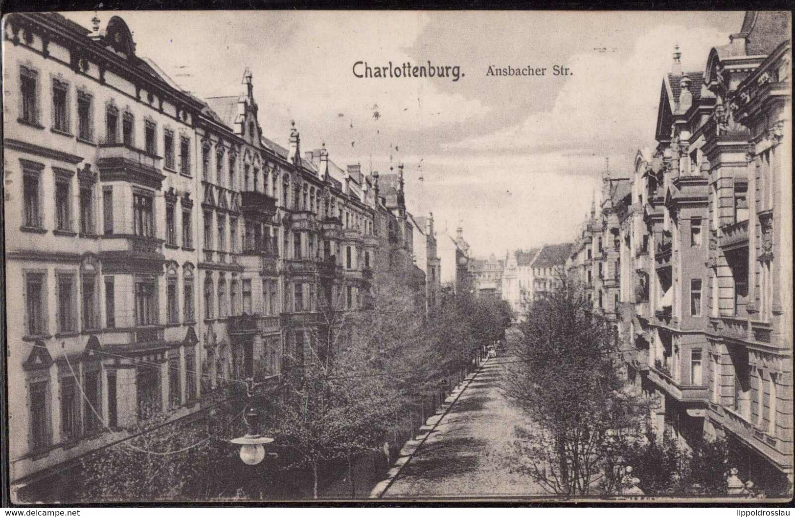 Gest. O-1000 Berlin Charlottenburg Ansbacher Straße, Feldpost 1917 - Altri & Non Classificati