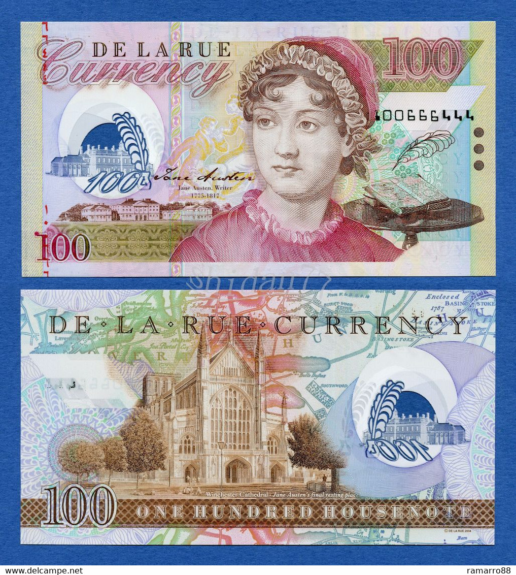 De La Rue Currency - Jane Austen 100 - Arabic Serial 2004 - Polymer Specimen Test Note Unc - Ficción & Especímenes