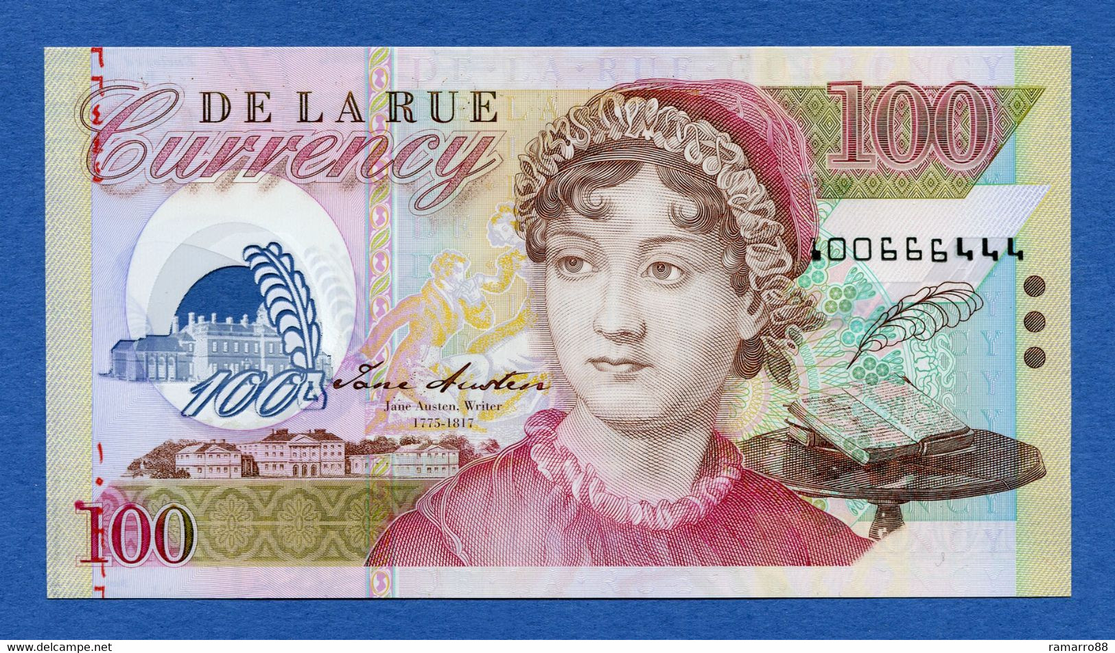 De La Rue Currency - Jane Austen 100 - Arabic Serial 2004 - Polymer Specimen Test Note Unc - Ficción & Especímenes