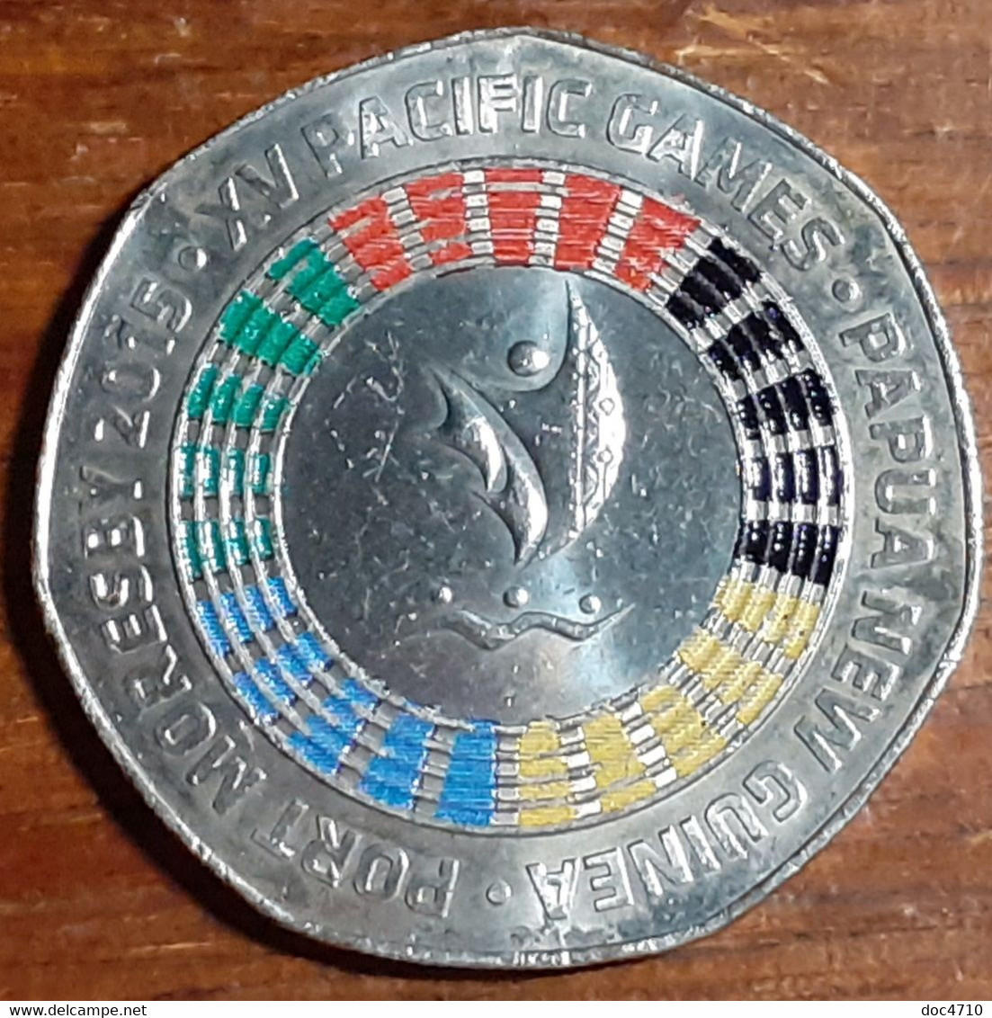 Papua New Guinea 50 Toea 2015, XV Pacific Games-colorized, KM#68, Unc - Papua-Neuguinea