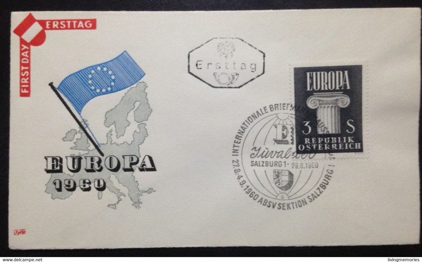 AT96C, AUSTRIA, Uncirculated FDC, « EUROPA CEPT », 1960 - 1960