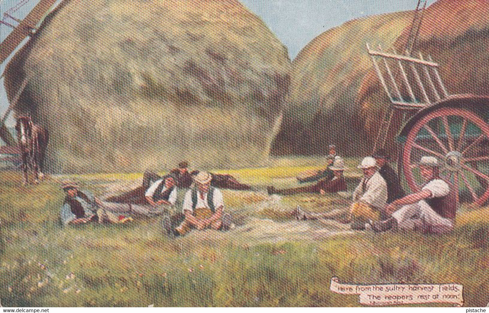 Men Harvest Fields - Raphael Tuck & Sons Oilette Country Life No. 9075 - Agriculture - Unused - 2 Scans - Cultivation