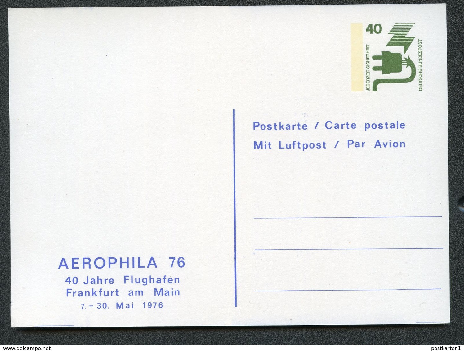 Bund PP69 D2/008 FLUGHAFEN FRANKFURT MAIN 1976  NGK 3,00 € - Private Postcards - Mint