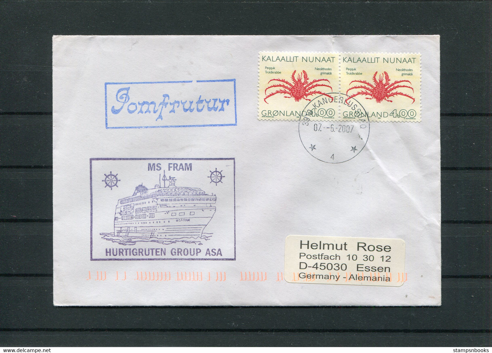 2007 Greenland MS FRAM Ship Cover. - Covers & Documents
