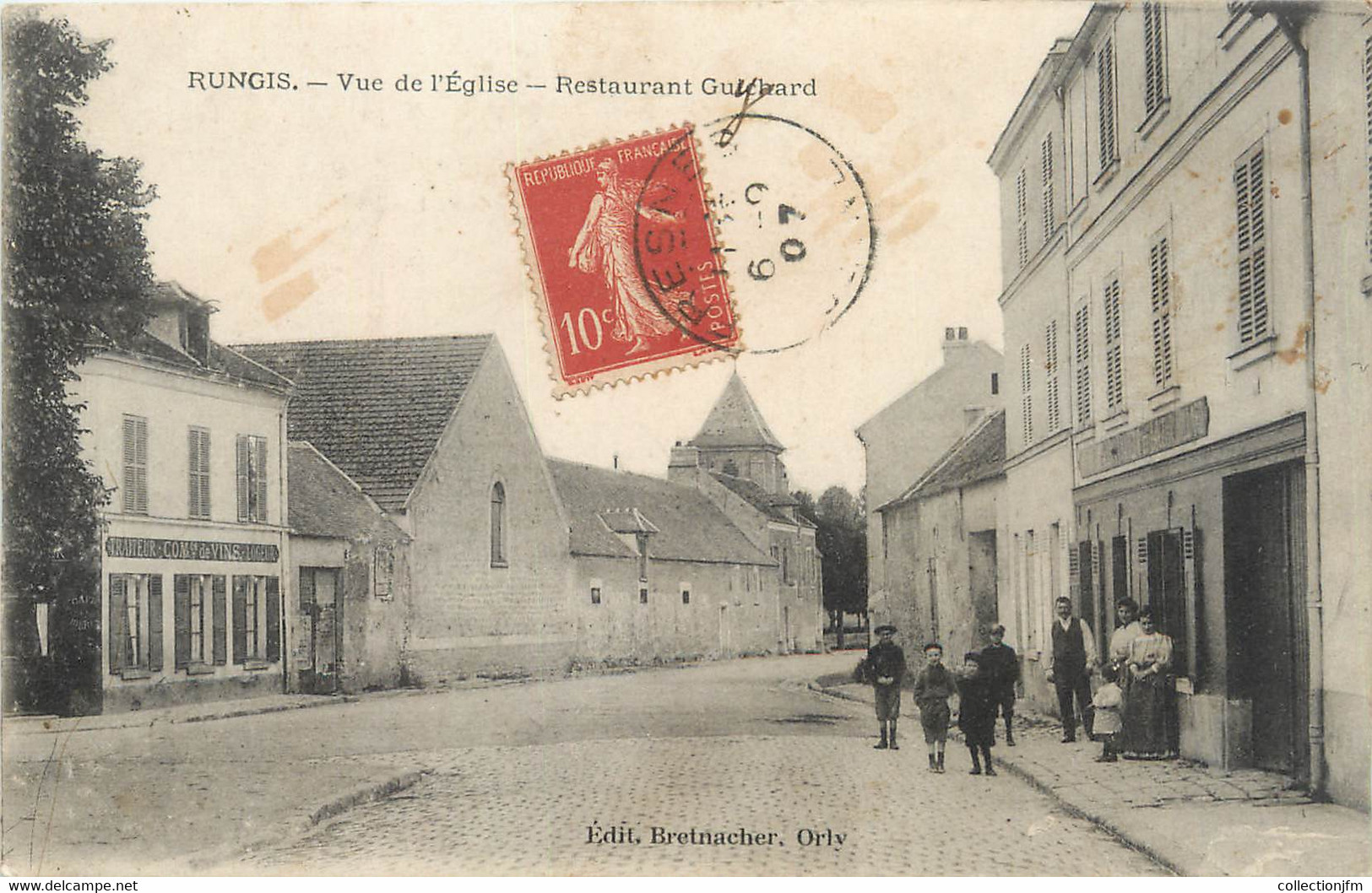 / CPA FRANCE 94 "Rungis, Vue De L'église, Restaurant Guichard" - Rungis