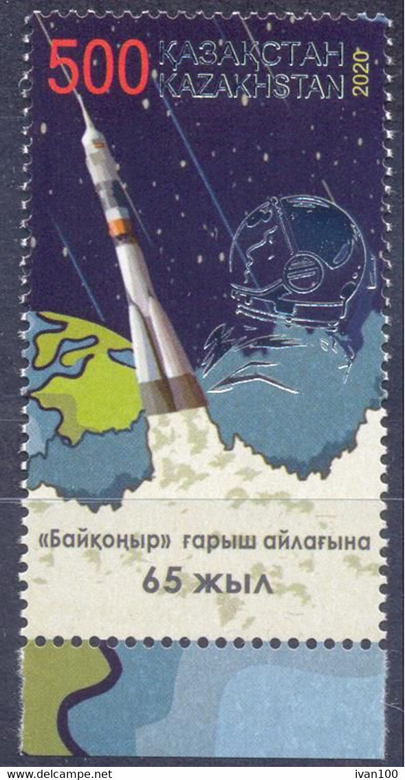 2020. Kazakhstan, Space, 65y Of Baiconur Cosmodrome, 1v,  Mint/** - Kazachstan