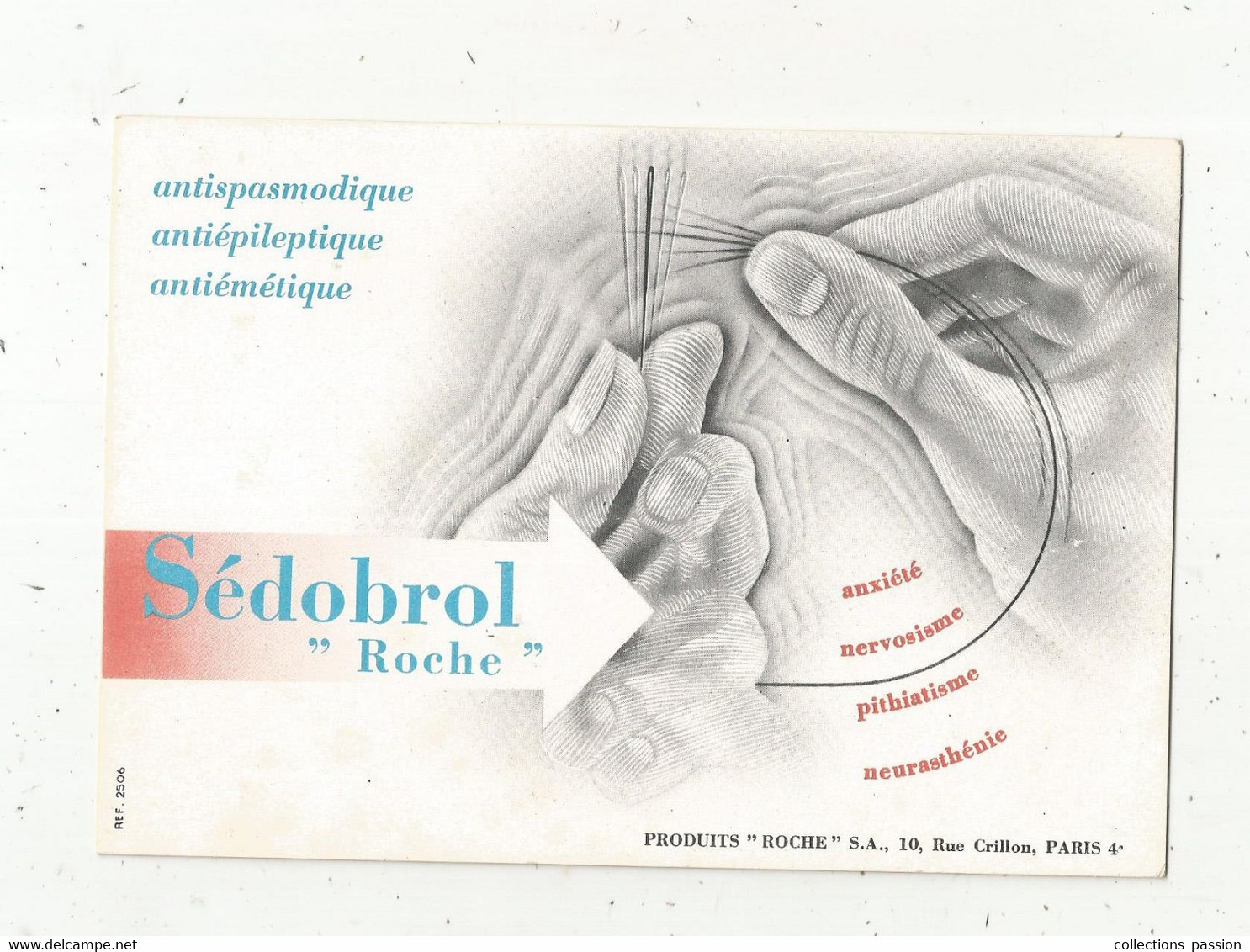 Buvard , Produits Pharmaceutiques, SEDOBROL ROCHE , Frais Fr 1.75 E - Drogheria