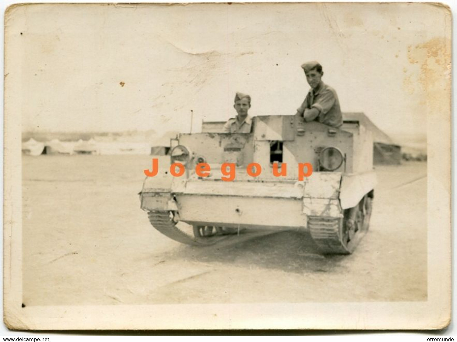 Photo Soldiers In War Tank Camp Polish Military In Palestine 1943 - Guerra, Militari