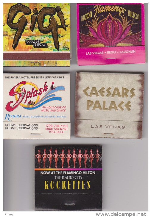 5 POCHETTES D'ALLUMETTES CASINO/HOTEL De LAS VEGAS  USA ( Avec Allumettes ) - Matchboxes